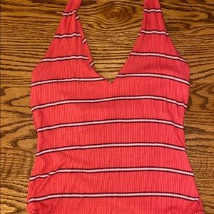 Orange stripped bodysuit